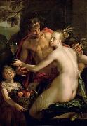 Hans von Aachen Bacchus Ceres and Amor oil on canvas